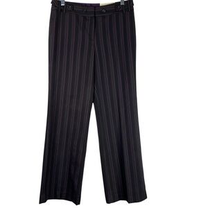 Cato Pants Women’s 8 Purple Black Stripe Contemporary Lower Rise Straight Leg